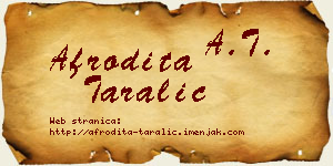 Afrodita Taralić vizit kartica